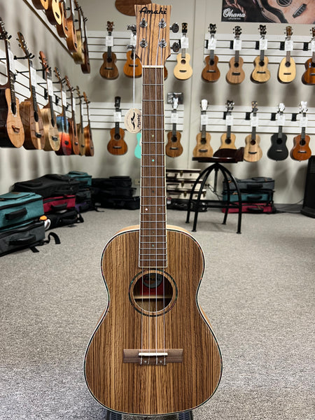 AMAHI UK330B Zebrawood Baritone Ukulele w/Case - UK-330B