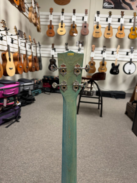 KALA KA-WF-BLU-AFM-B Solid Blue Flame Maple Baritone Ukulele w/Case - Waterfall Series
