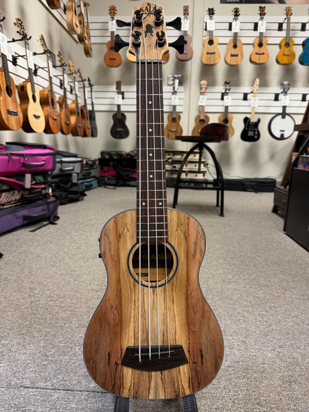 KALA Spalted Mango Acoustic-Electric U-Bass w/Case - UBASS-SP-MNG-FS