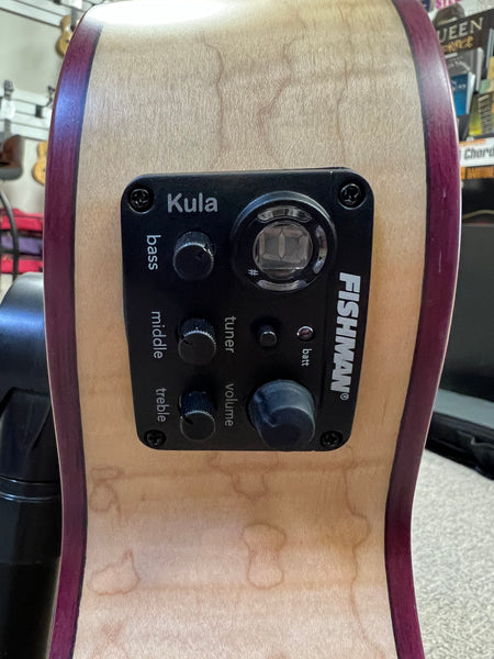 KALA KA-ASFM-T-CE Solid Flamed Maple Tenor Electric Ukulele w/Case - Aloha City Ukes