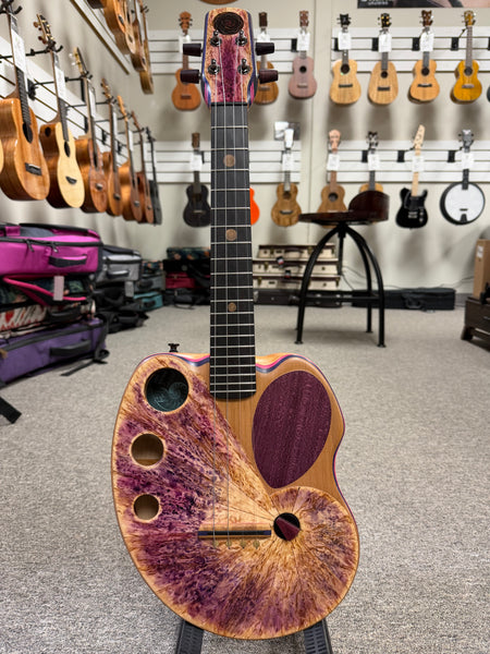 Ray Vincent Solid Cedar/Maple Custom Electric Tenor Ukulele w/Case