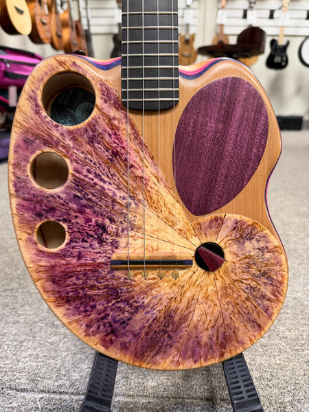Ray Vincent Solid Cedar/Maple Custom Electric Tenor Ukulele w/Case
