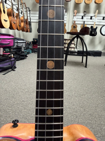 Ray Vincent Solid Cedar/Maple Custom Electric Tenor Ukulele w/Case