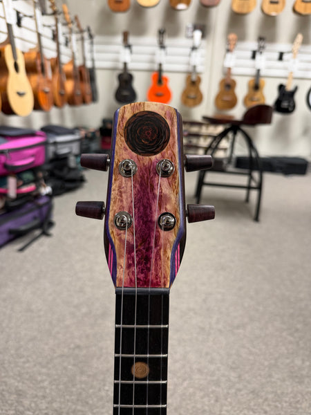 Ray Vincent Solid Cedar/Maple Custom Electric Tenor Ukulele w/Case