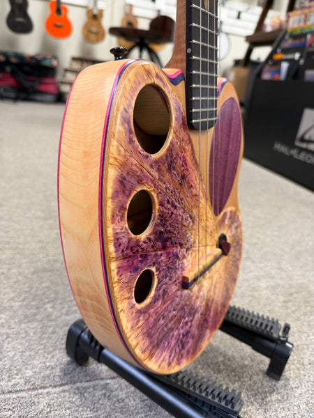 Ray Vincent Solid Cedar/Maple Custom Electric Tenor Ukulele w/Case