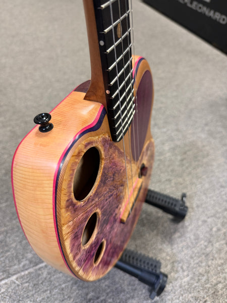 Ray Vincent Solid Cedar/Maple Custom Electric Tenor Ukulele w/Case