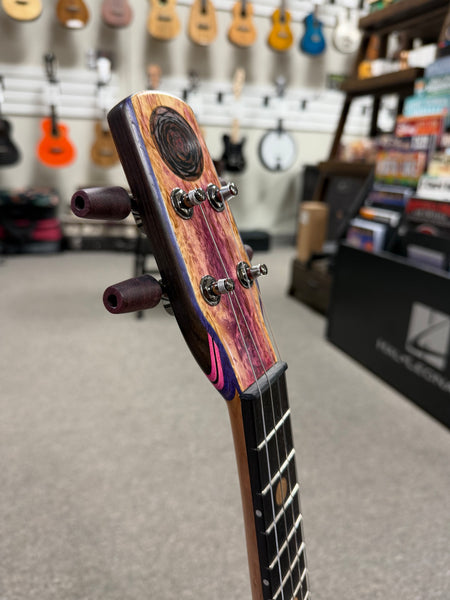 Ray Vincent Solid Cedar/Maple Custom Electric Tenor Ukulele w/Case