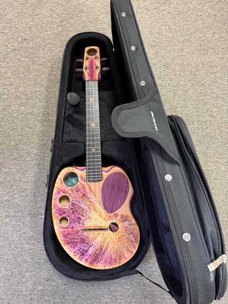 Ray Vincent Solid Cedar/Maple Custom Electric Tenor Ukulele w/Case