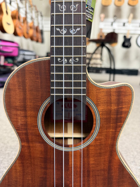 KALA KA-SA-TE-C Solid Acacia Electric Tenor Ukulele w/Cutaway