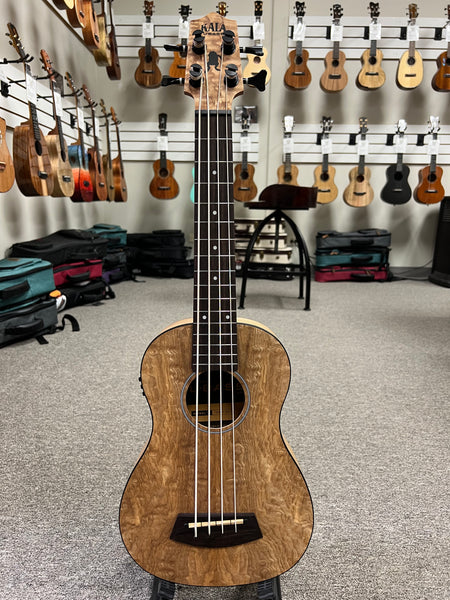 KALA Quilted Ash Acoustic-Electric U-Bass w/Case - UBASS-QA-FS