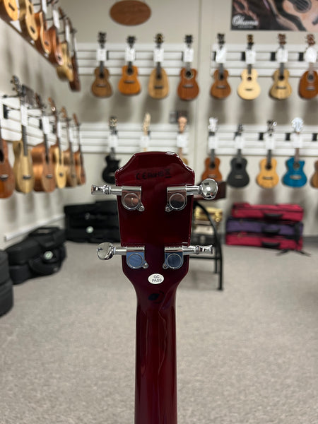 Flight Pioneer Solid Body Electric Ukulele w/Case - Cherry Red