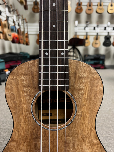 KALA Quilted Ash Acoustic-Electric U-Bass w/Case - UBASS-QA-FS