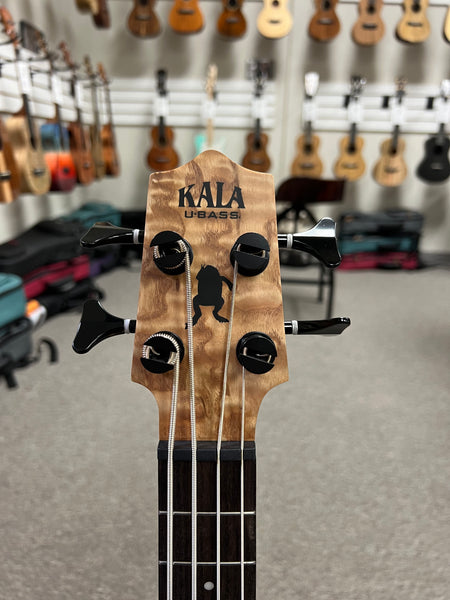 KALA Quilted Ash Acoustic-Electric U-Bass w/Case - UBASS-QA-FS