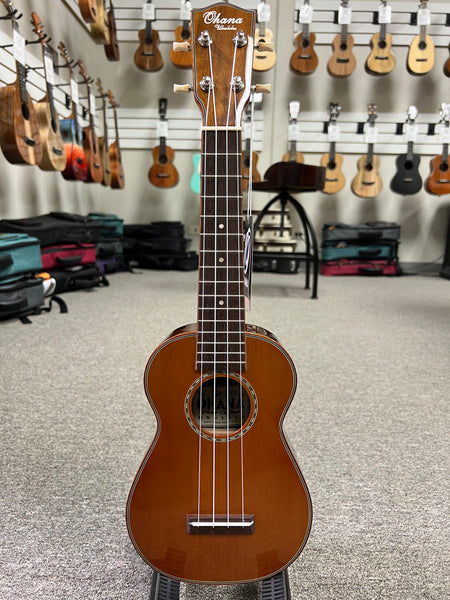 OHANA SK-50G Soprano Ukulele - Solid Cedar/Solid Rosewood