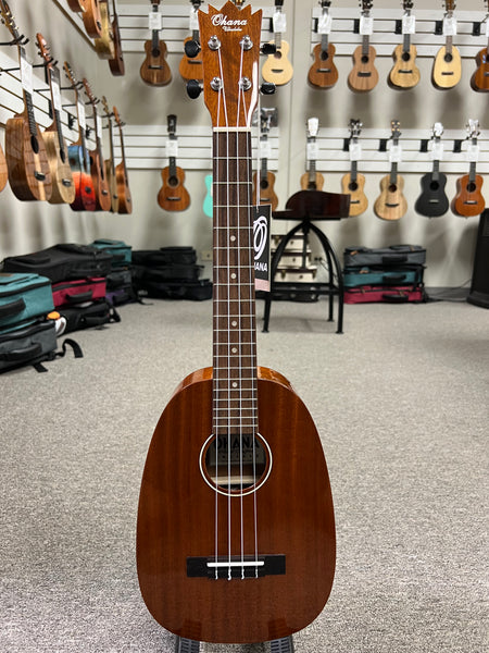 OHANA PKT-25G Solid Mahogany Pineapple Tenor Ukulele