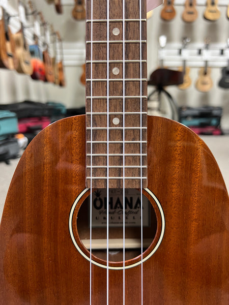 OHANA PKT-25G Solid Mahogany Pineapple Tenor Ukulele