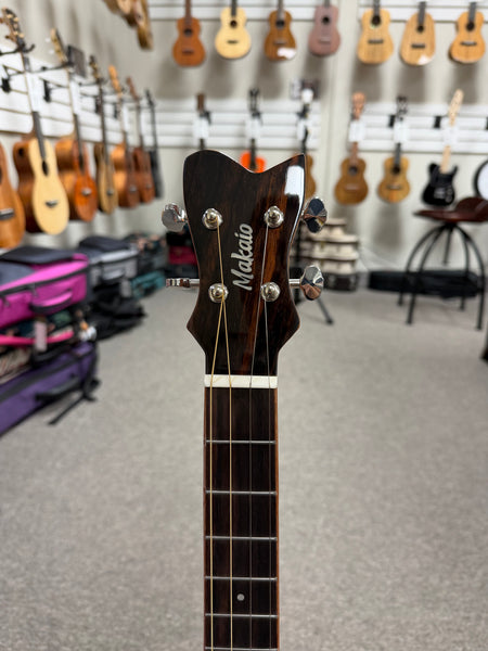 Makaio MSMBXS-10E Large Body Steel String Spalted Mango Electric Baritone Ukulele w/Case