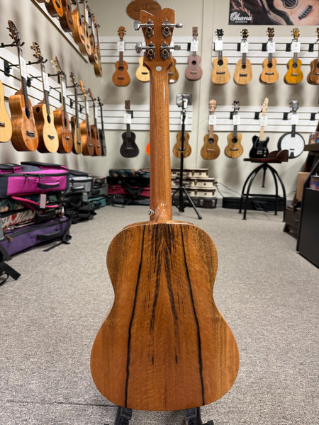 Makaio MSMBXS-10E Large Body Steel String Spalted Mango Electric Baritone Ukulele w/Case