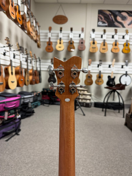 Makaio MSMBXS-10E Large Body Steel String Spalted Mango Electric Baritone Ukulele w/Case