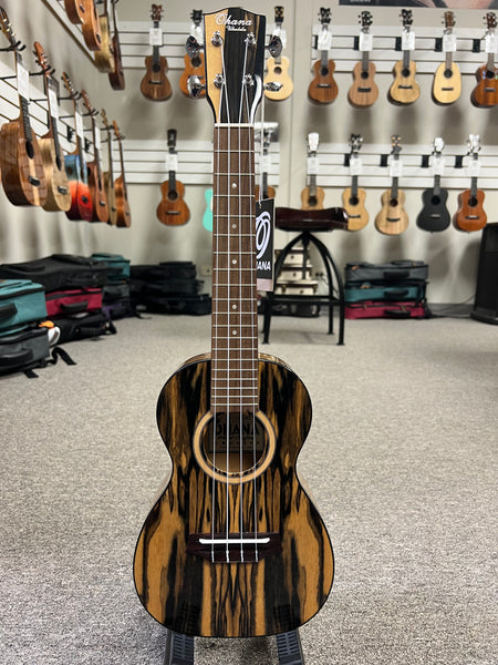 OHANA CK-150BWE Black/White Ebony Concert Ukulele