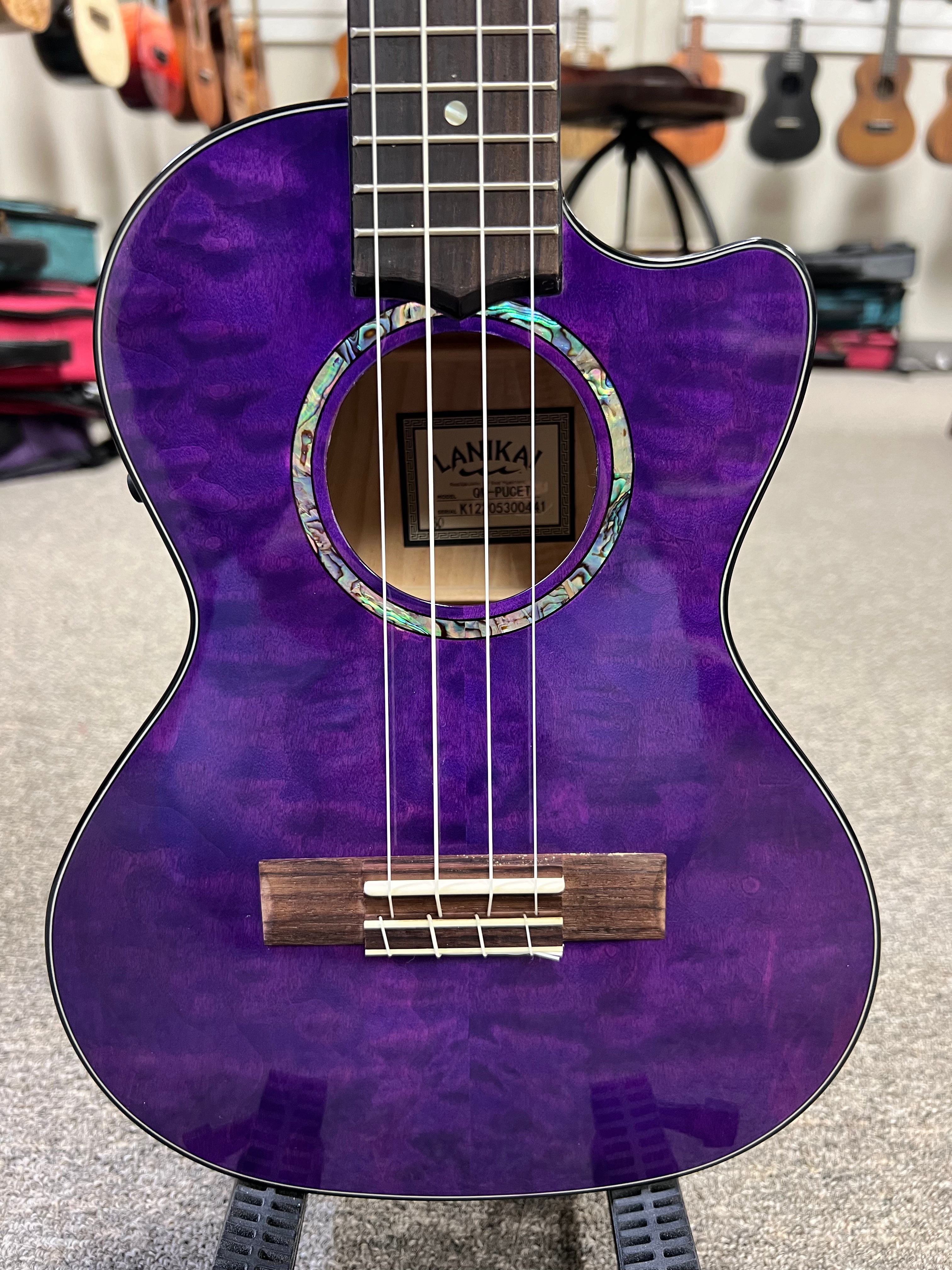 LANIKAI QM-PUCET Quilted Maple Electric Tenor Ukulele