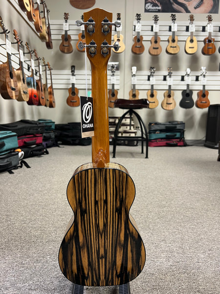 OHANA CK-150BWE Black/White Ebony Concert Ukulele