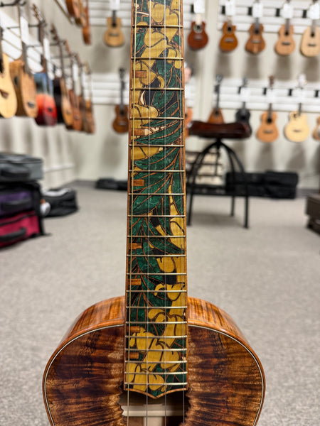 Coast Ukulele Custom Solid Koa Tenor Ukulele w/Case  #101 - Live Edge Soundhole