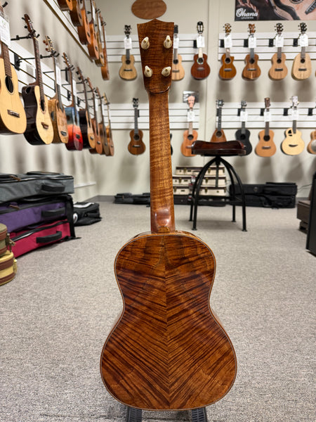 Coast Ukulele Custom Solid Koa Tenor Ukulele w/Case  #101 - Live Edge Soundhole