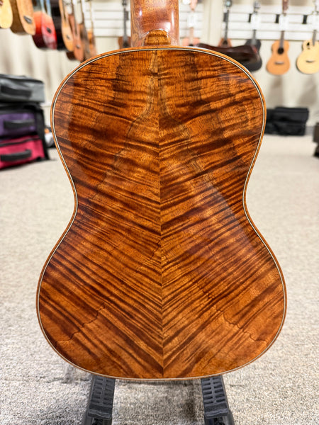 Coast Ukulele Custom Solid Koa Tenor Ukulele w/Case  #101 - Live Edge Soundhole