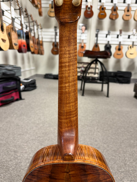 Coast Ukulele Custom Solid Koa Tenor Ukulele w/Case  #101 - Live Edge Soundhole