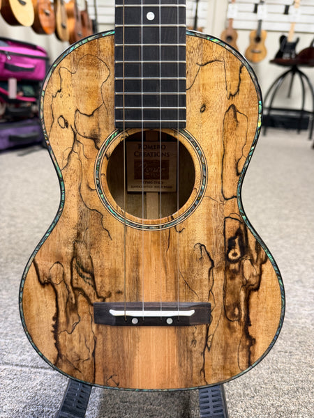 Romero Creations Solid Spalted Mango Signature Replica Tenor Ukulele w/Case #2 - Pre Loved