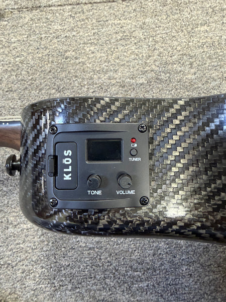 Klos Hybrid Carbon Fiber Tenor Electric 8 String Ukulele w/Case - Travel Uke - Fishman Pickup