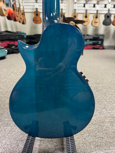 Enya EUT E6 Solid Maple Blue Tenor Ukulele w/Case- Acoustic Plus Built in Effects