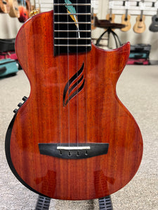 Enya EUT Feather Solid Mahogany Electric Tenor Ukulele w/Case- Built in Effects