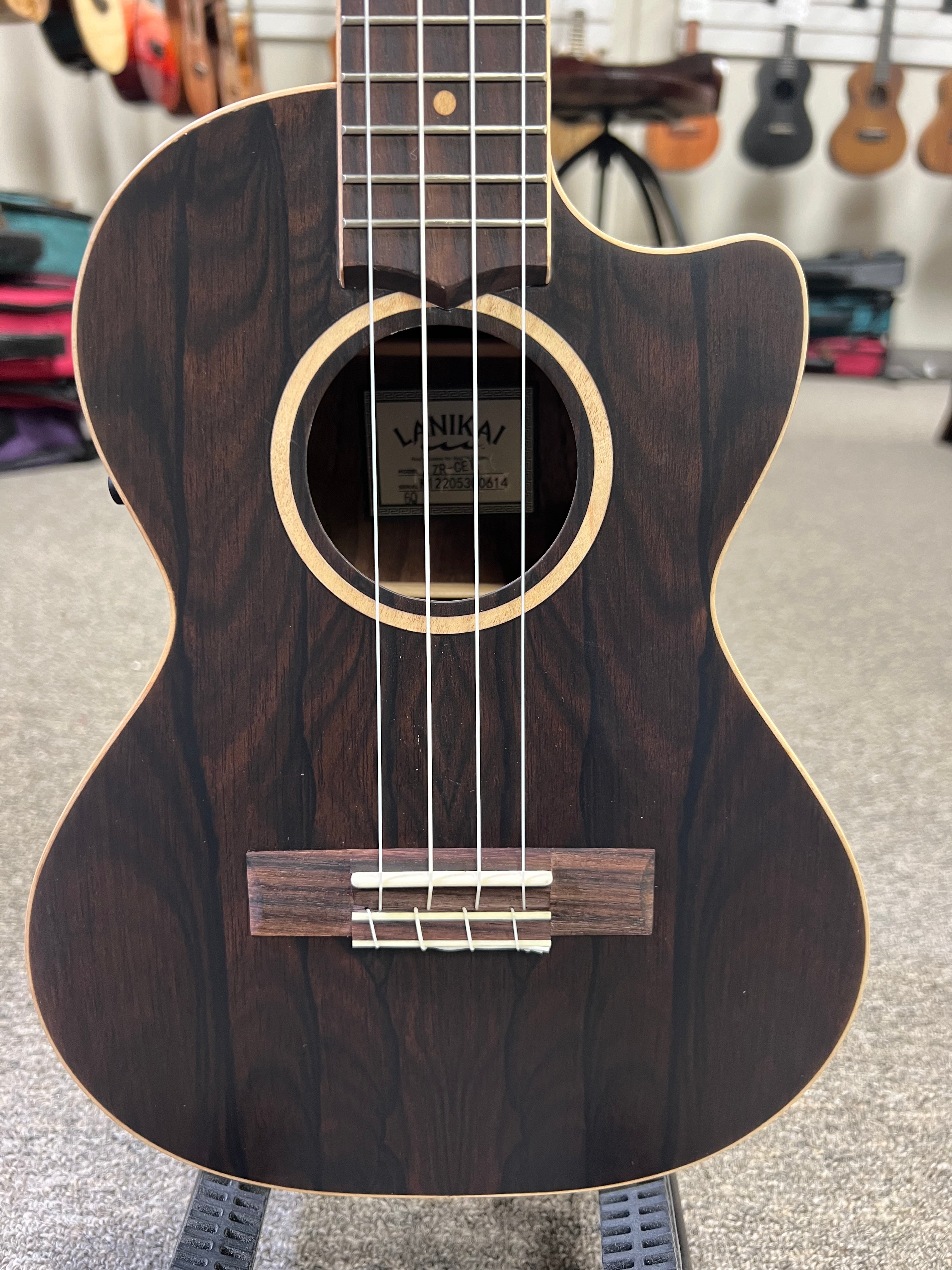 Lanikai ZR-CET Ziricote Electric Tenor Ukulele w/Case - Cutaway