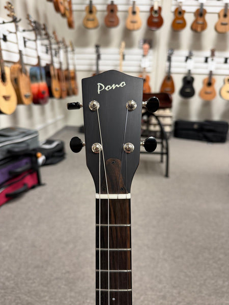 Pono BE Solid Acacia Electric Baritone Solid Body Ukulele w/Case