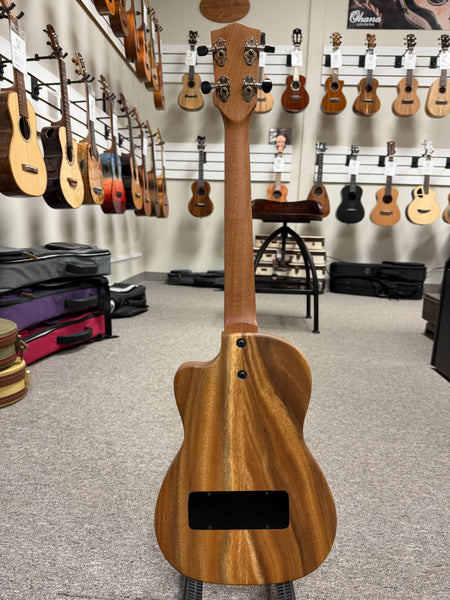 Pono BE Solid Acacia Electric Baritone Solid Body Ukulele w/Case