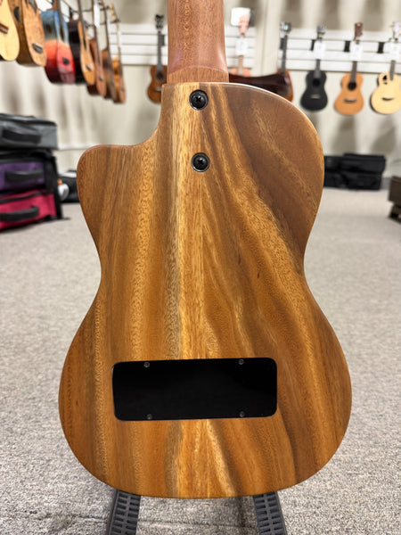 Pono BE Solid Acacia Electric Baritone Solid Body Ukulele w/Case