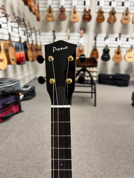 Pono BE-MBD Mango Deluxe Blue Baritone Electric Solid Body Ukulele w/Case