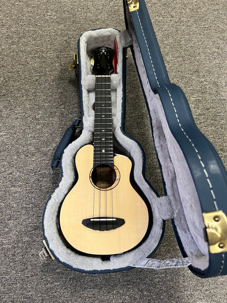 aNueNue US-200 Soprano Ukulele w/Case - Moon Bird Series -  Solid Spruce/Solid Rosewood