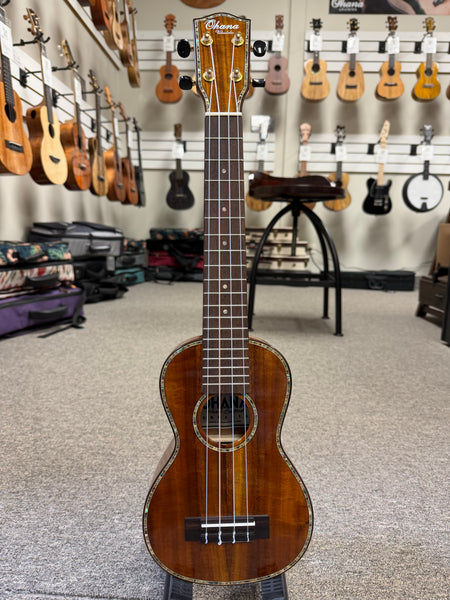 OHANA SK-270M Solid Acacia Super Soprano Ukulele - Soprano Long Neck