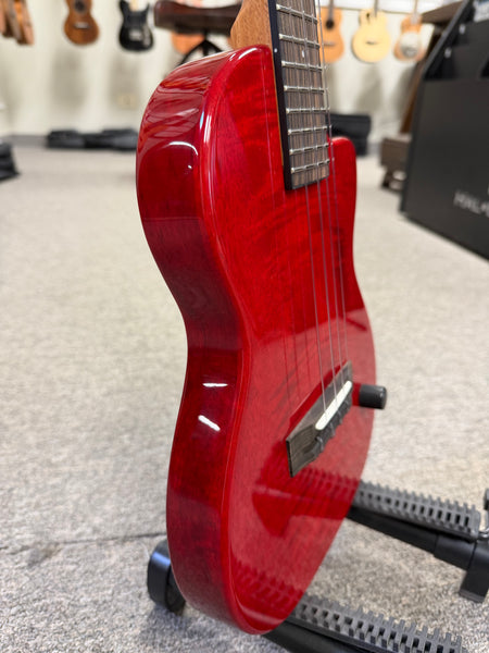 Pono TE-MDR Mango Deluxe Red Tenor Electric Solid Body Ukulele w/Case