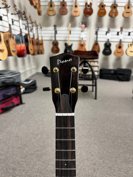 Pono TE-MDB Mango Deluxe Blue Tenor Electric Solid Body Ukulele w/Case