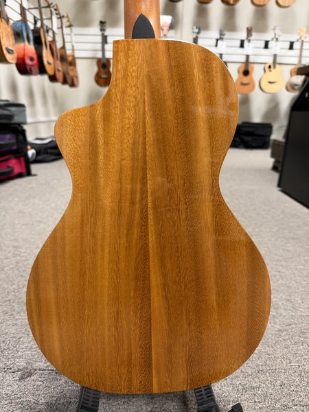 PONO ULA-O Solid Acacia Nylon String Baritone Ukulele w/Case - Cutaway/Side Sound Port