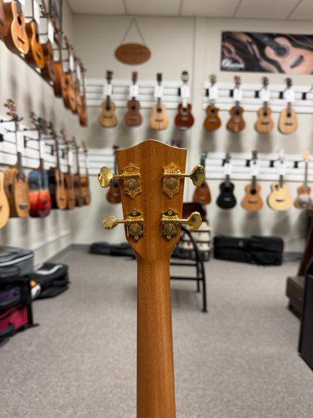 PONO ULA-O Solid Acacia Nylon String Baritone Ukulele w/Case - Cutaway/Side Sound Port