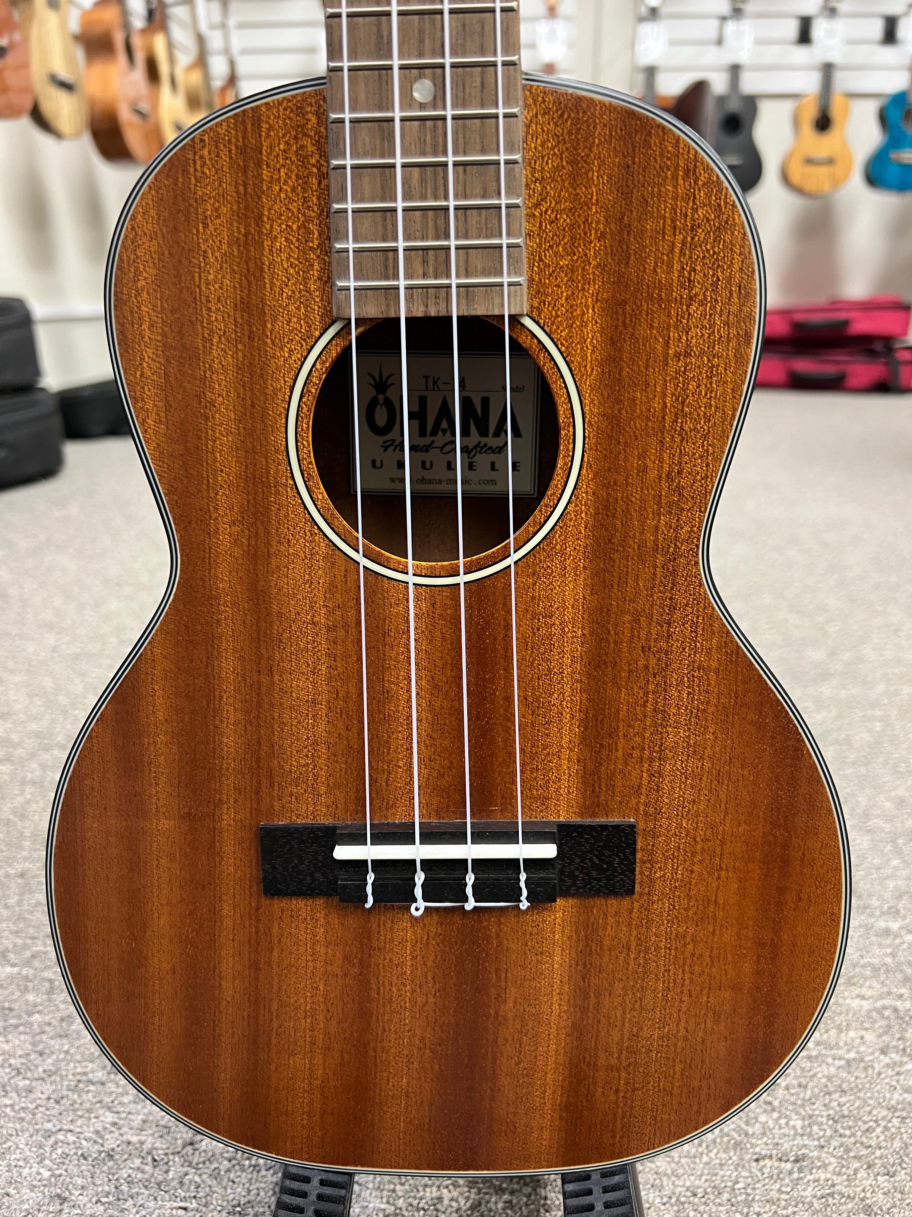 OHANA TK-14 Mahogany Tenor Ukulele on - Aloha City Ukes