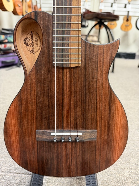 KALA Revelator Nautilus Sinker Redwood Electric Tenor Ukulele w/Case - Made In The U.S.A.