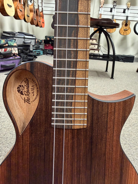 KALA Revelator Nautilus Sinker Redwood Electric Tenor Ukulele w/Case - Made In The U.S.A.