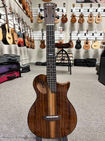 KALA Night Owl Acacia Revelator Electric Tenor Ukulele w/Case