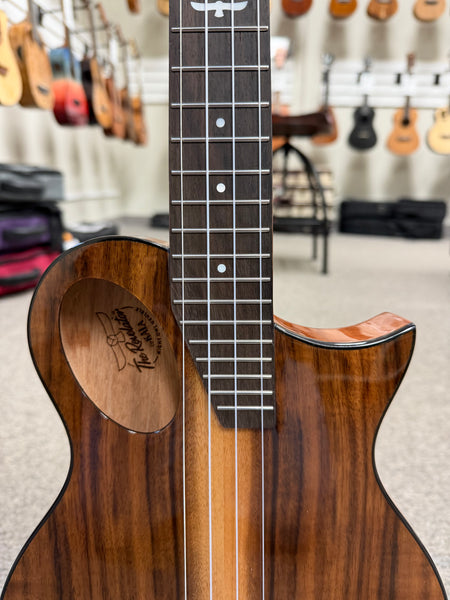 KALA Night Owl Acacia Revelator Electric Tenor Ukulele w/Case